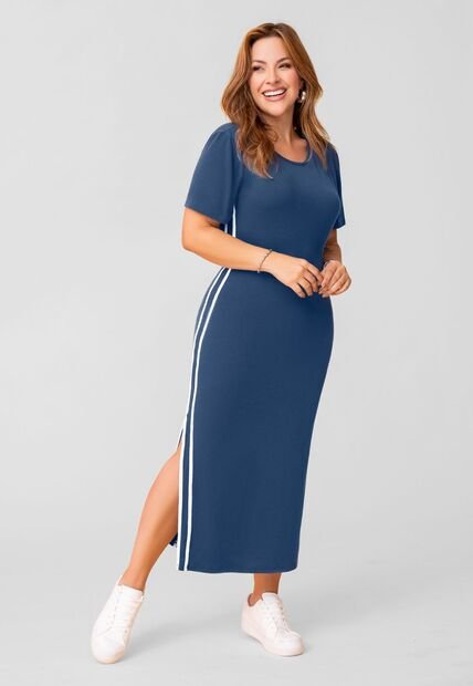 Vestido Largo Mujer Azul Profundo Mp 112017