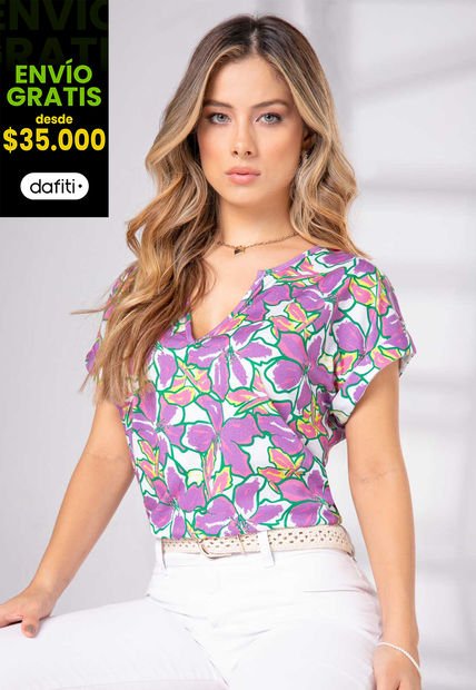 Camiseta Mujer Estampado Mp 2812
