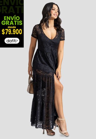 Vestido Largo Mujer Negro Mp 110419 MP