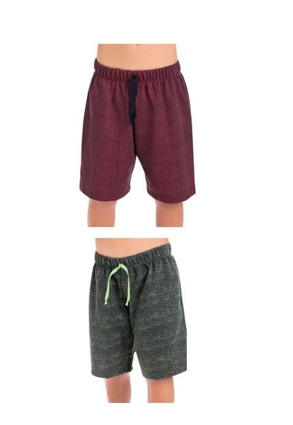 Bermuda Para Niño Verde/Vinotinto MP