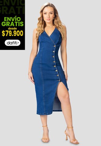 Vestido Mujer Azul Medio Mp 108279 MP