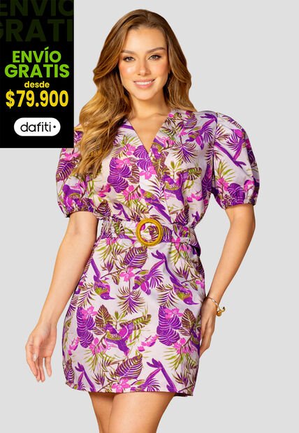 Vestido Corto Mujer Estampado Mp 110429