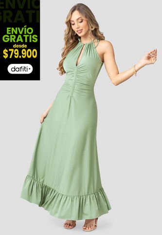 Vestido Largo Mujer Verde Matcha Mp 110420 MP
