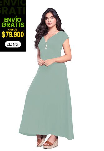 Vestido Largo Mujer Verde Oliva Mp 79860 MP