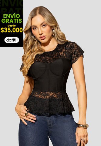 Blusa Mujer Negro Mp 113003 MP