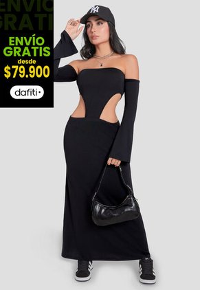 Vestido Largo Mujer Negro Mp 106184