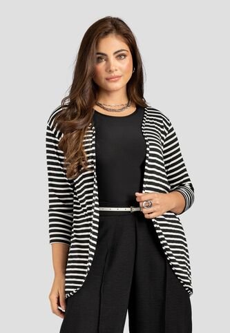 Cardigan Mujer Negro-Blanco Mp 113211 MP