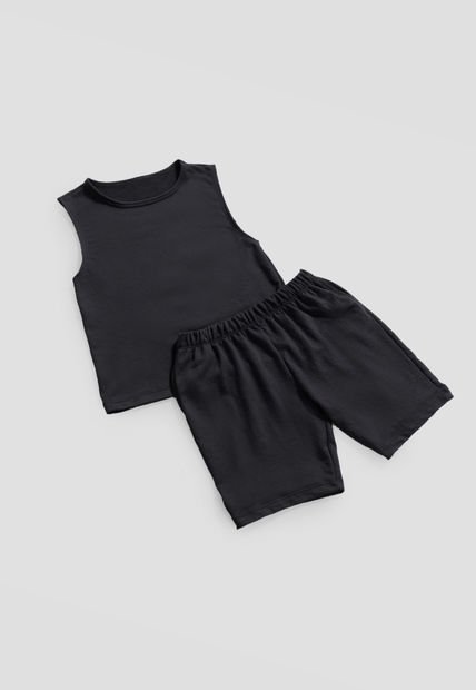 Conjunto Infantil Masculino Negro Mp 348
