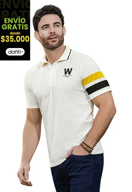Polo Hombre Marfil Mp 7183