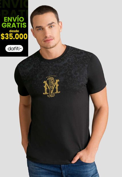Camiseta Hombre Negro Mp 112802