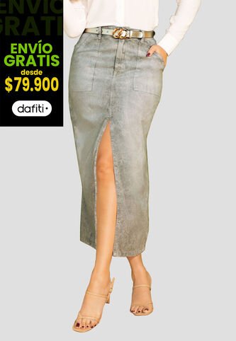 Falda Larga Mujer Verde Mp 107892 MP