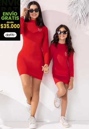 Vestido Corto Mujer Rojo Mp 102326