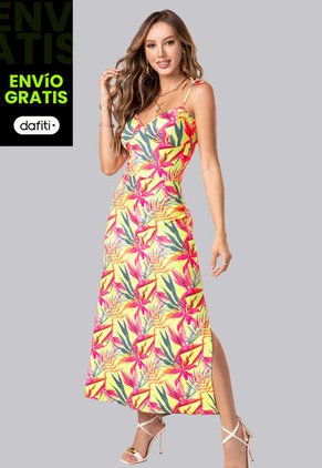 Vestido Largo Mujer Multicolor Mp 102271