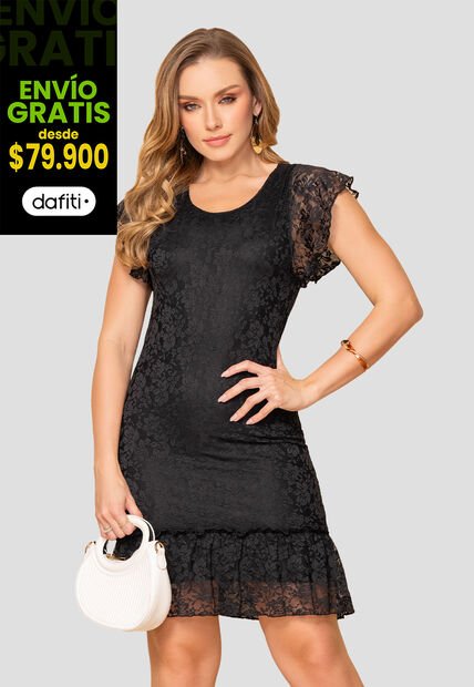 Vestido Corto Mujer Negro Mp 108345