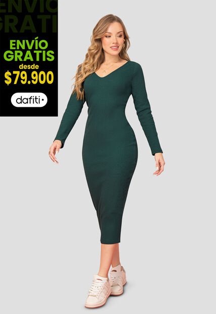 Vestido Mujer Verde Pino Mp 106977