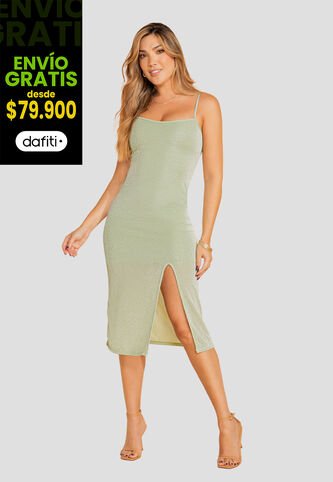 Vestido Largo Mujer Verde Matcha Mp 108409 MP