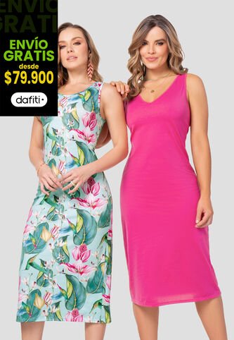 Vestido Paq X2 Mujer Estampado Mp 110197 MP
