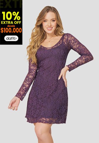Vestido Corto Mujer Vinotinto Mp 106982 MP
