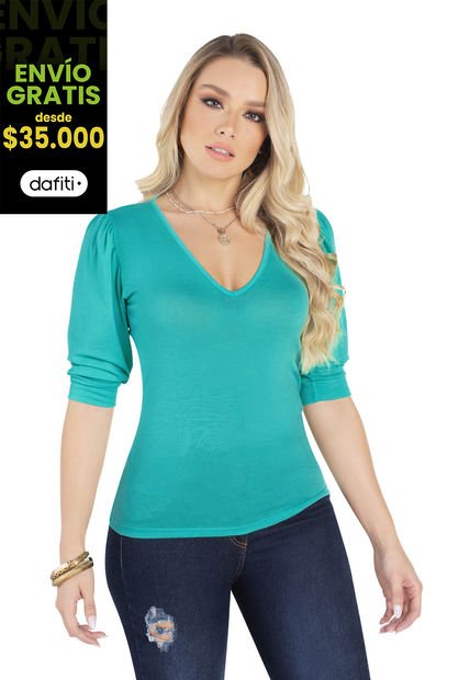 Camibuzo Mujer Verde Jade Mp 5942
