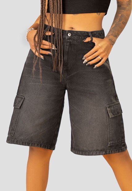 Bermuda Mujer Negro Mp 107822