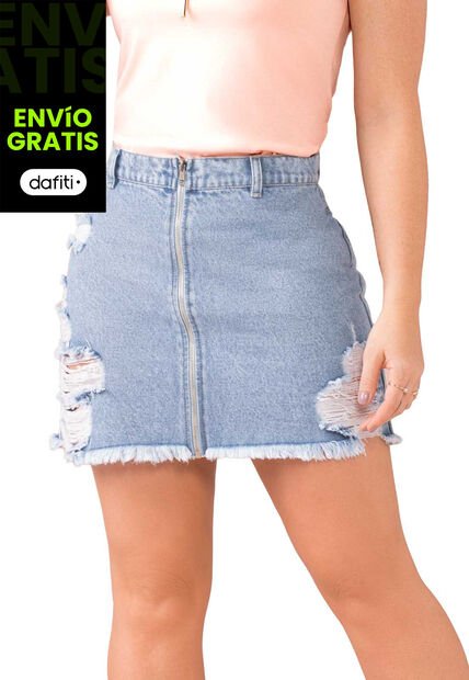 Falda Corta Mujer Azul Mp 258
