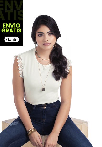 Camiseta Mujer Marfil Mp 88560