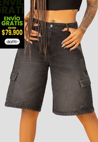 Bermuda Mujer Negro Mp 107822 MP