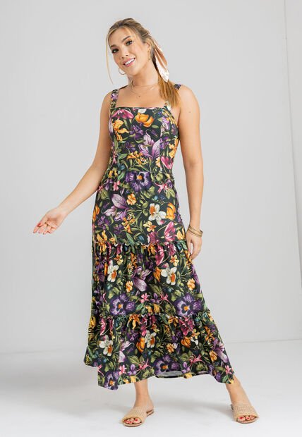 Vestido Largo Mujer Estampado Mp 107322