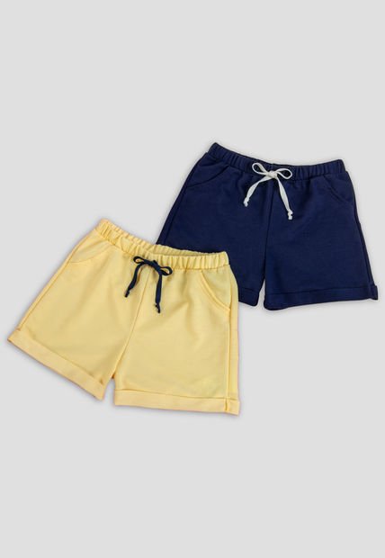 Short Paq X2 Infantil Femenino Azul Mp 88870