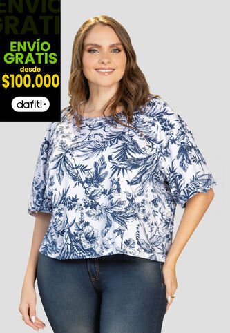 Camiseta Mujer Estampado Azul Mp 112225 MP