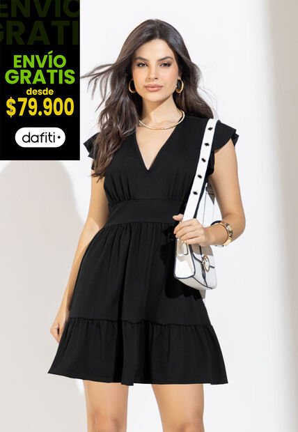 Vestido Corto Mujer Negro Mp 106435