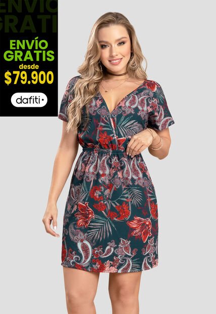 Vestido Mujer Estampado Mp 104374