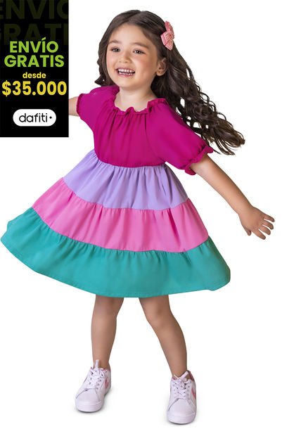 Vestido Infantil Fucsia Mp 92844