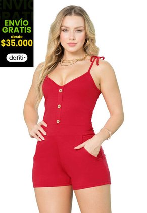 Enterizo Corto Mujer Rojo Mp 146