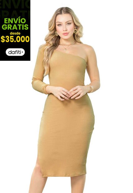 Vestido Largo Mujer Beige Mp 145