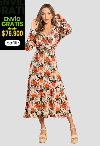 Vestido Largo Mujer Estampado Mp 105622 MP