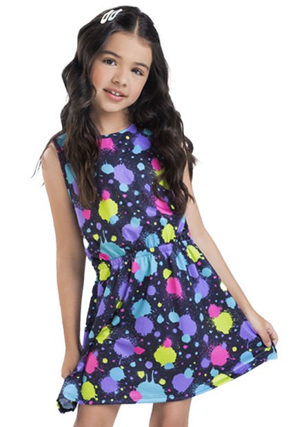 Vestido Infantil Femenino Azul Mp 7054
