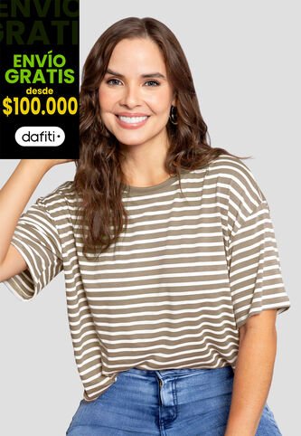 Camiseta Mujer Café Pardo-Blanco Mp 110852 MP