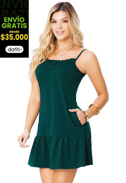 Vestido Corto Mujer Verde Mp 90862