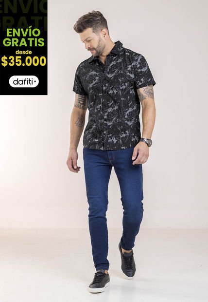 Camiseta Hombre Negro Mp 3023
