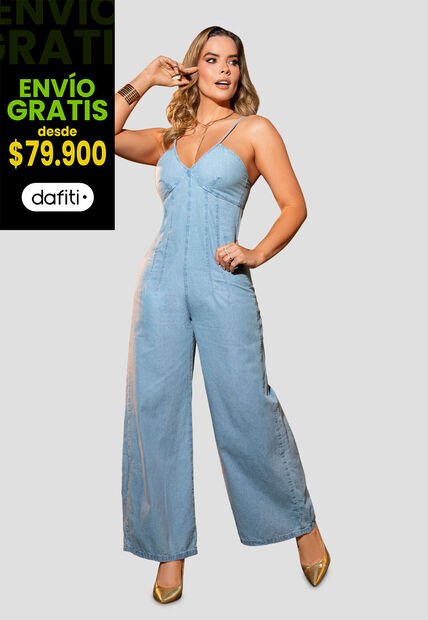 Enterizo Largo Mujer Azul Claro Mp 105871