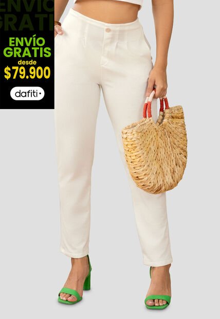 Pantalón Mujer Marfil Mp 1785