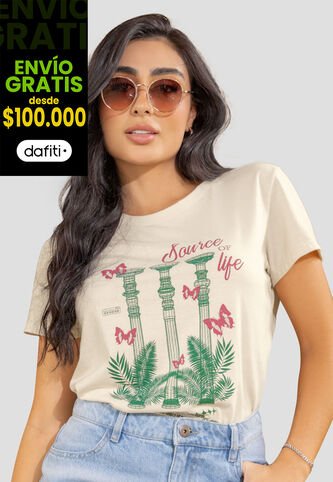 Camiseta Mujer Crema Mp 108119 MP