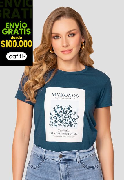 Camiseta Mujer Azul Profundo Mp 108317