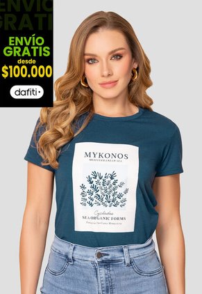 Camiseta Mujer Azul Profundo Mp 108317