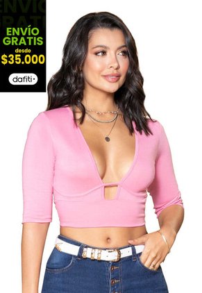 Crop Top Mujer Rosa Mp 733