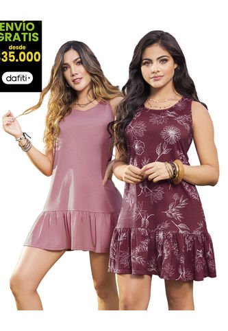 Vestido Paq X2 Para Mujer Multicolor Mp MP