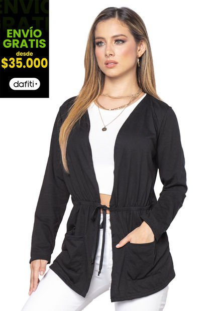 Cardigan Mujer Negro Mp 3833
