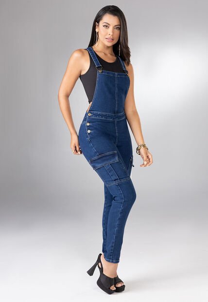 Overall Largo Mujer Azul Medio Mp 100395