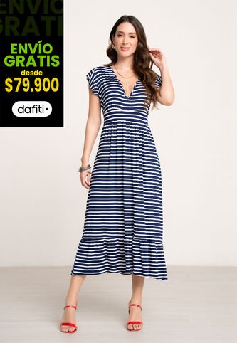 Vestido Largo Mujer Azul Mp 104453 MP